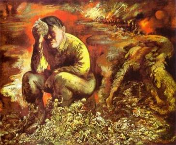 huile de Georg Grosz intitulée Hitler en enfer